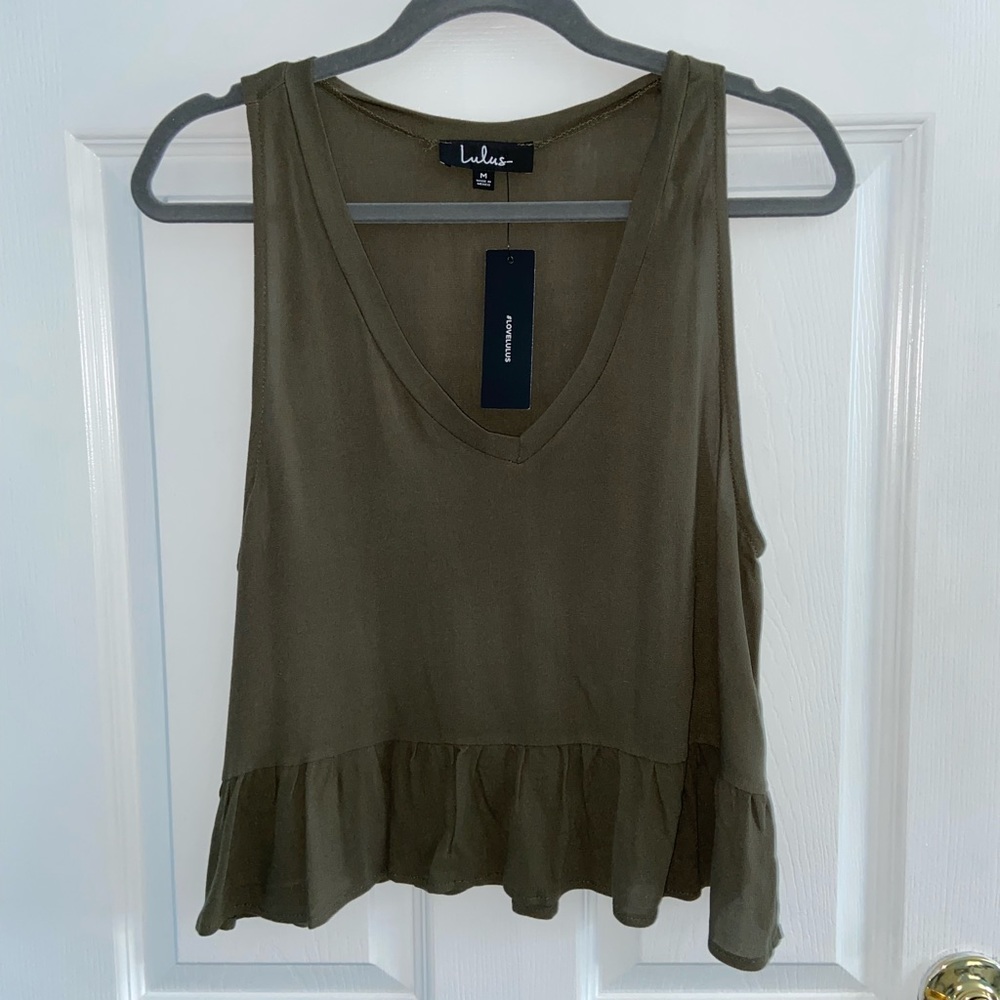 Lulus San Simeon Olive Green Cropped Tank Top - Picture 5 of 8